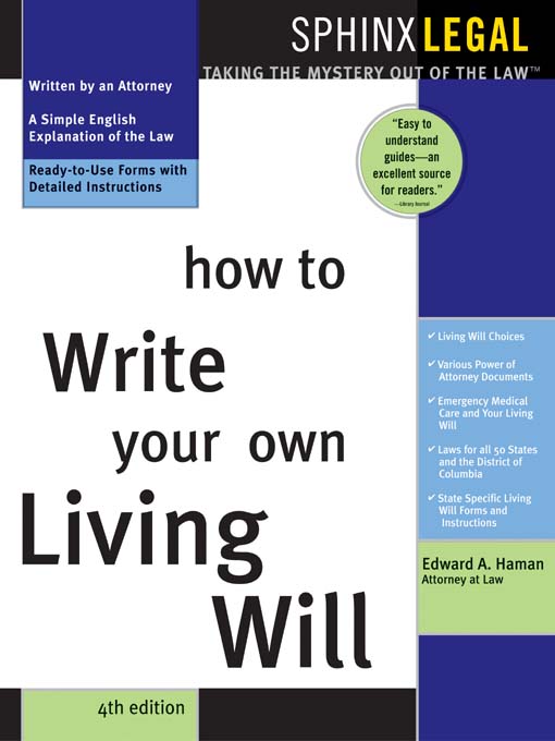 Title details for How to Write Your Own Living Will, 4E by Edward A. Haman - Available